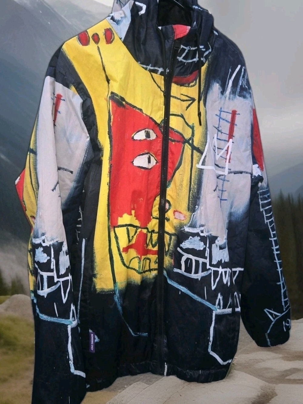 Jean Michel Basquiat X Members Only  Men's XL Hooded Art Jacket - Picture 4 of 16